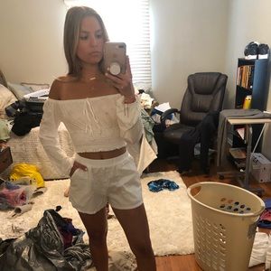 Nordstrom Off the shoulder long sleeve cropped top